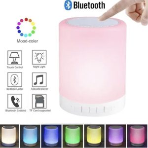 Lampara Bocina Bluetooth Touch Led Recargable de Colores - 1992